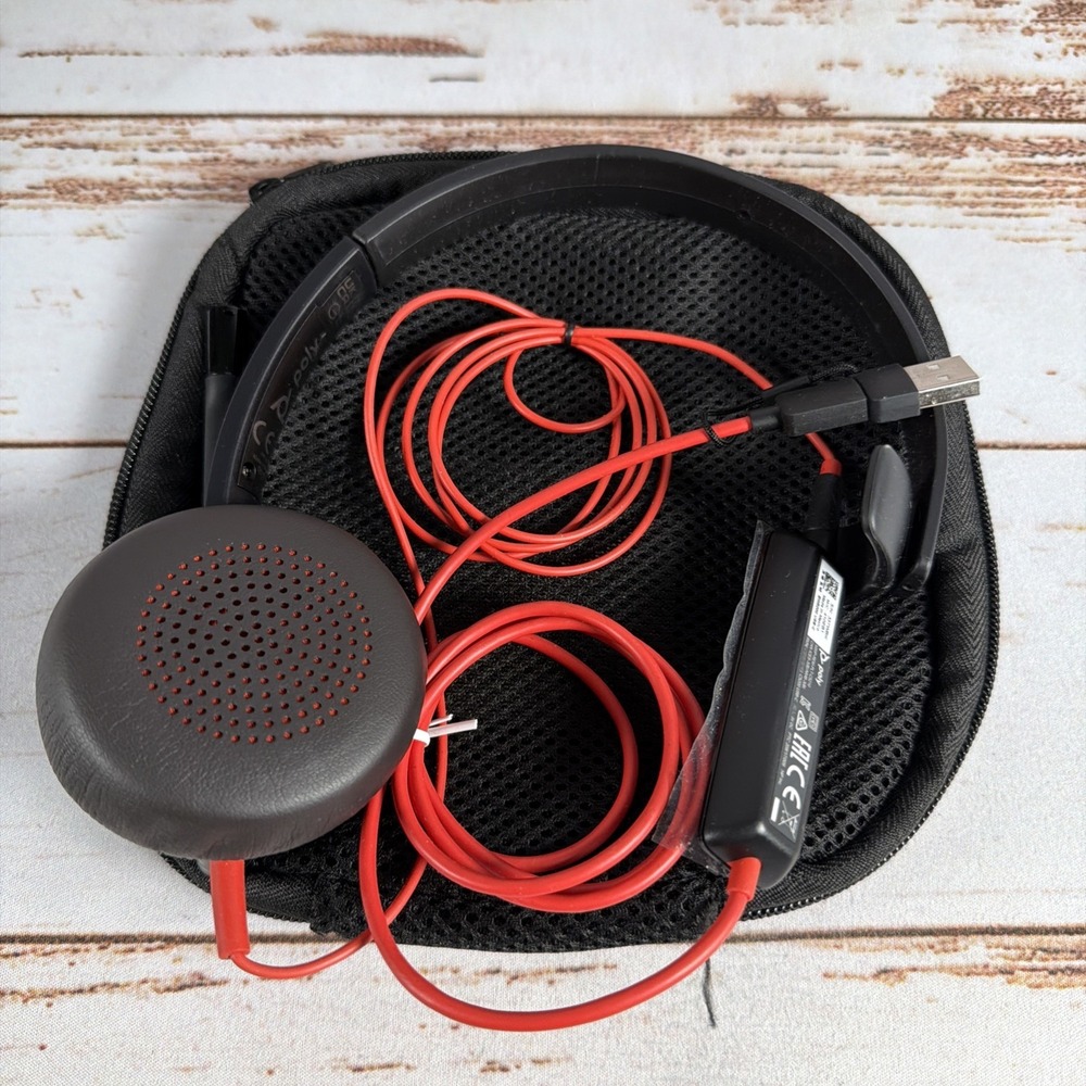 Plantronics Poly Blackwire C5220 Wired Stereo Headset USB-A With Case